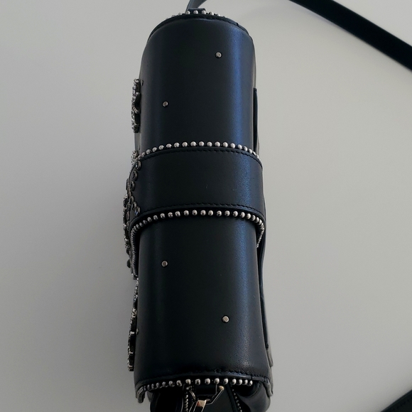 Marc Jacobs Jane Leather Saddle Crossbody Bag with Embelished Crystals - Picture 7 of 14